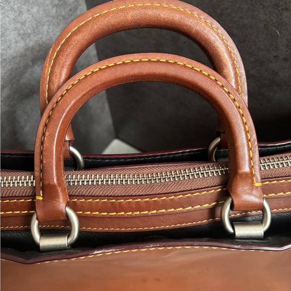 Coach Rogue Briefcase Brown Leather Work Bag Satchel Crossbody Laptop Authentic - Picture 2 of 16